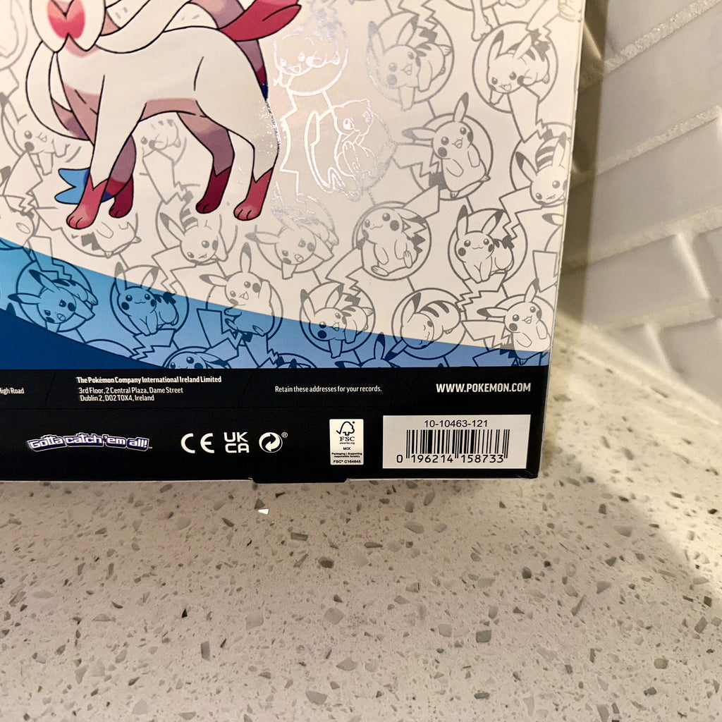 Pokémon TCG: Mega Evolution ME 30th Celebration Sylveon ex Box UPC Barcode