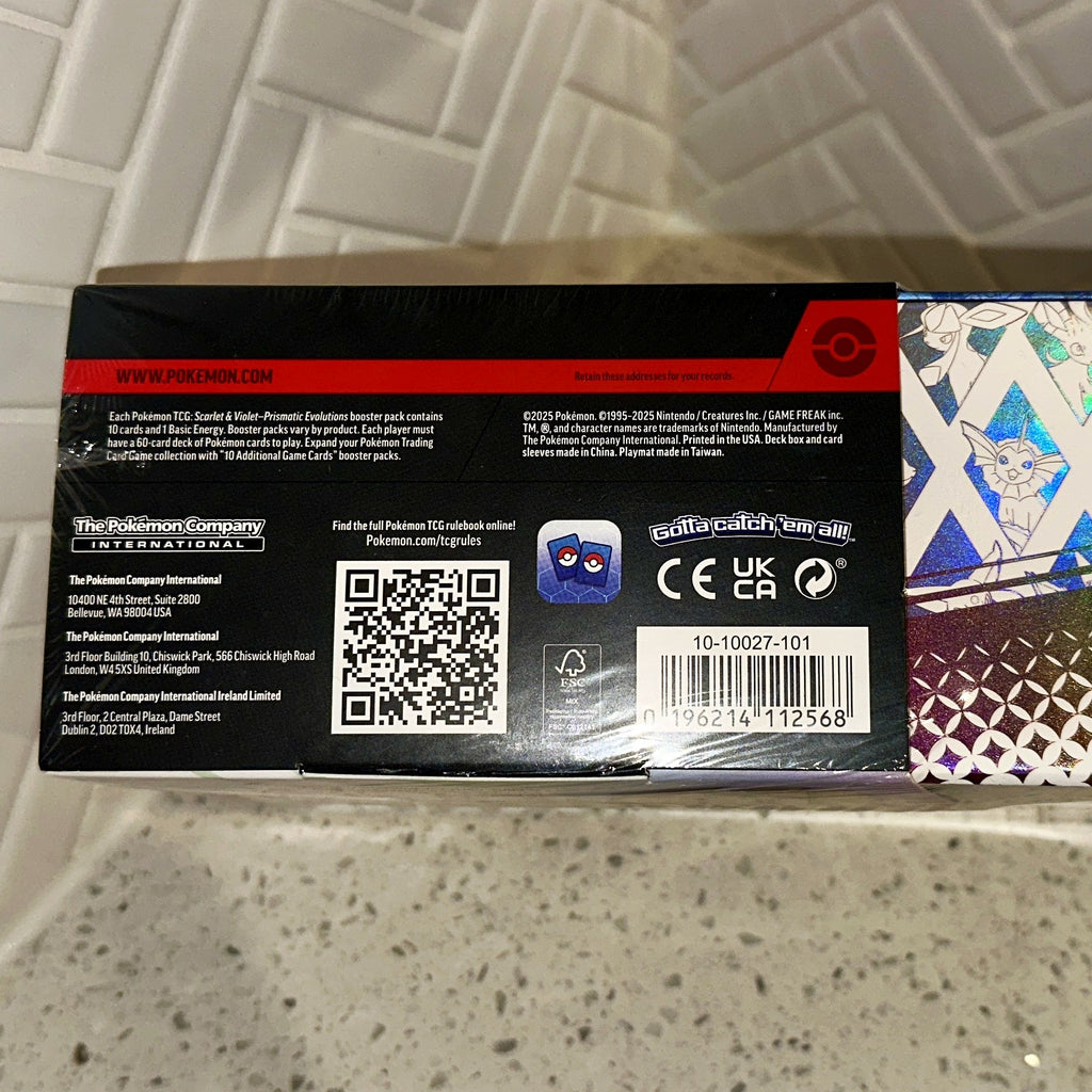 Pokemon TCG SV Prismatic Evolutions Super Premium Collection SPC Scratch n Dent Front Bottom UPC Barcode