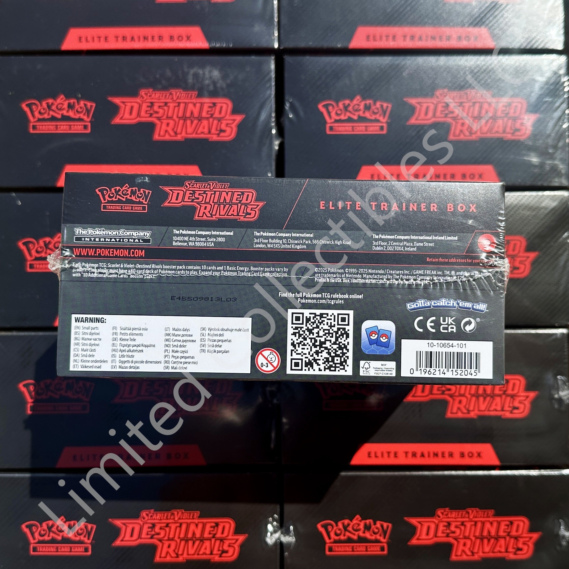 Pokemon TCG Scarlet & Violet Destined Rivals Elite Trainer Box ETB (Retail) Bottom UPC Barcode – Limited Collectibles