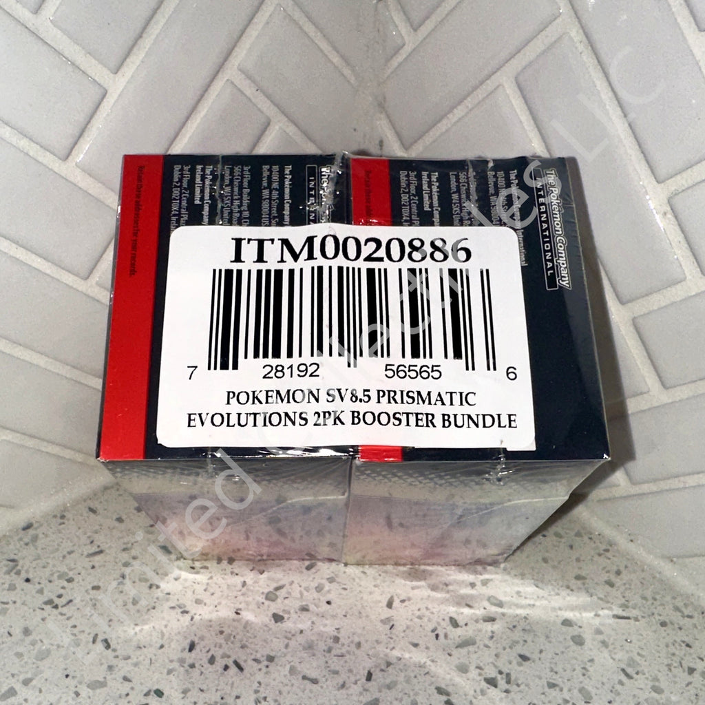 Pokemon TCG Scarlet & Violet Prismatic Evolutions Booster Bundle Box (2-Pack) Bottom UPC Barcode