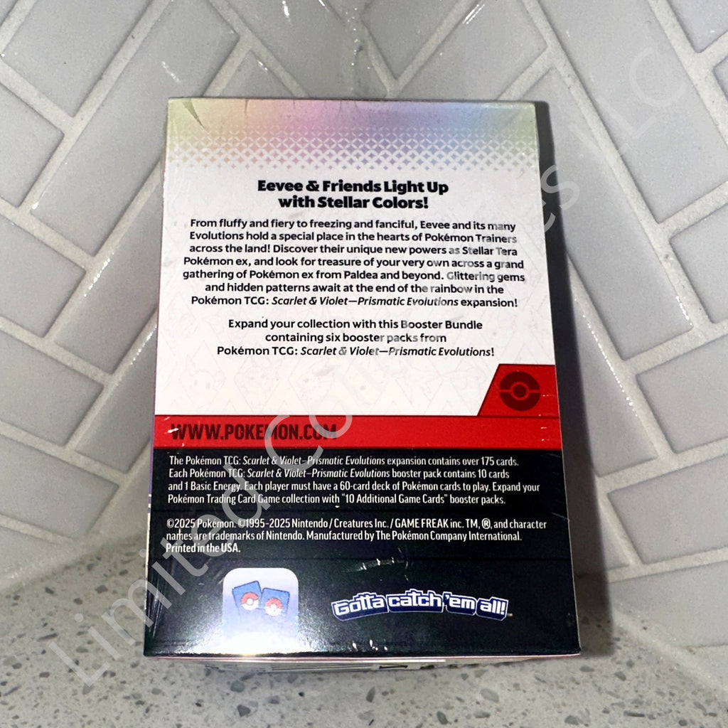 Pokemon TCG Scarlet & Violet Prismatic Evolutions Booster Bundle Box (2-Pack) Rear