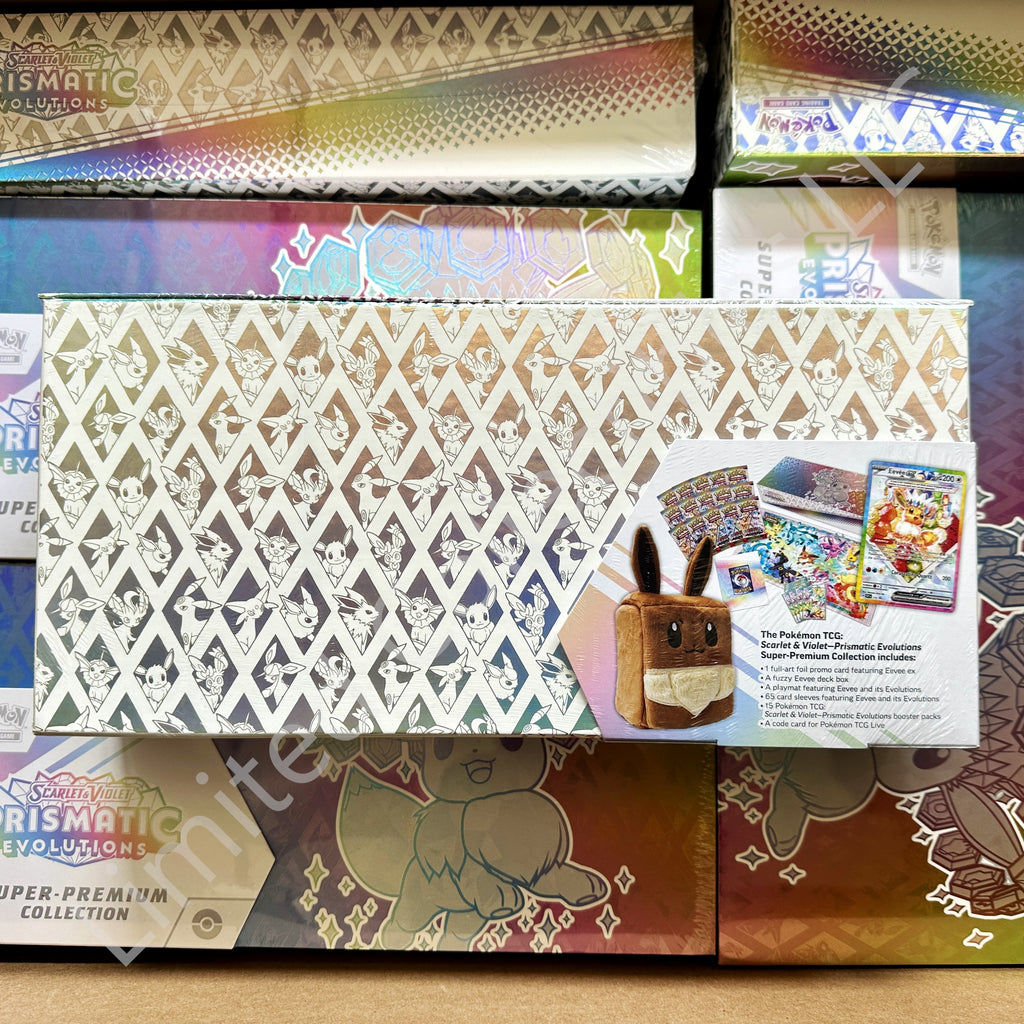 Pokémon TCG Scarlet & Violet Prismatic Evolutions Super Premium Collection Box Rear