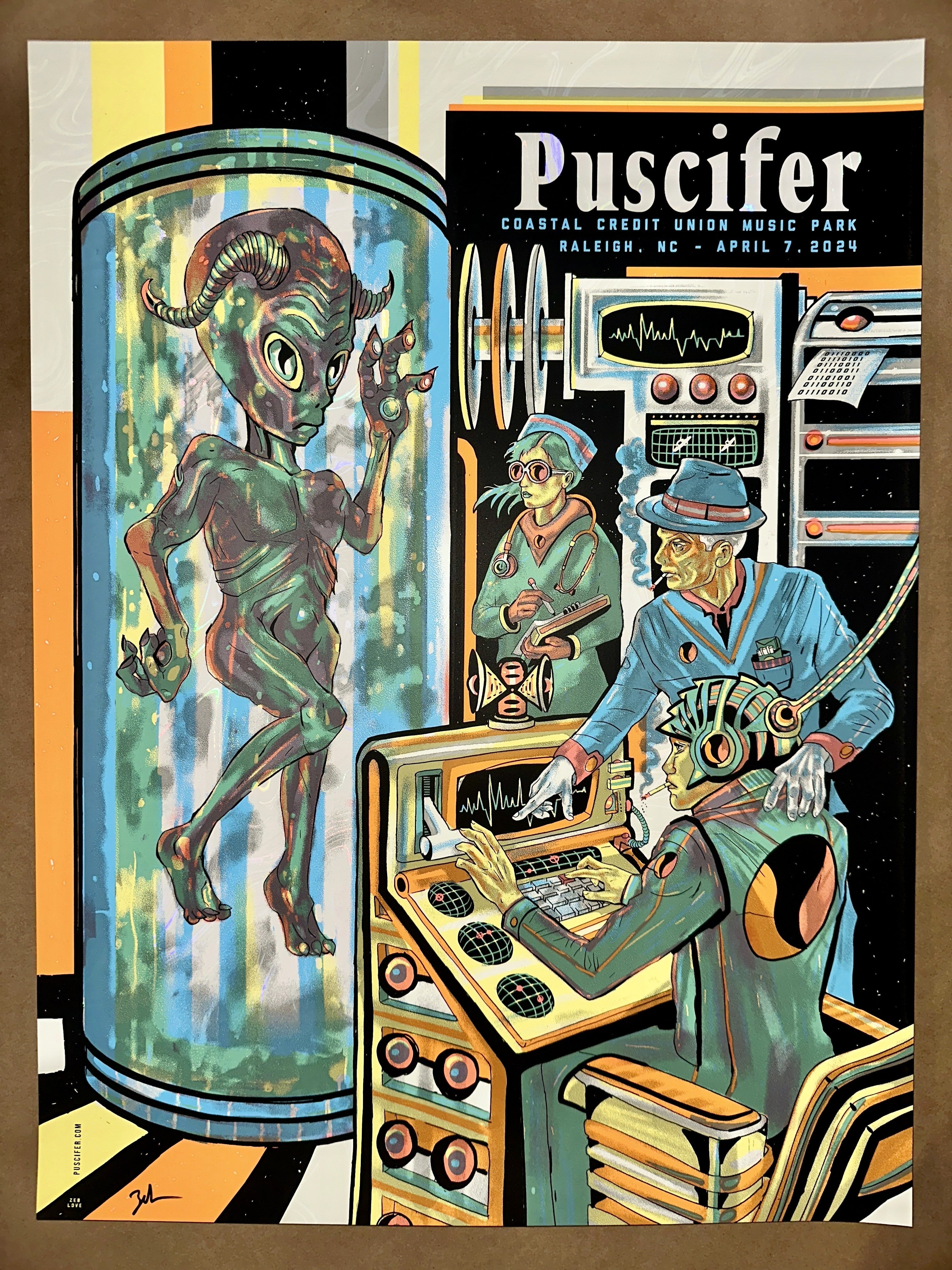 Puscifer 2024 Raleigh Concert Poster - Foil Variant - Zeb Love - art_print – Limited Collectibles