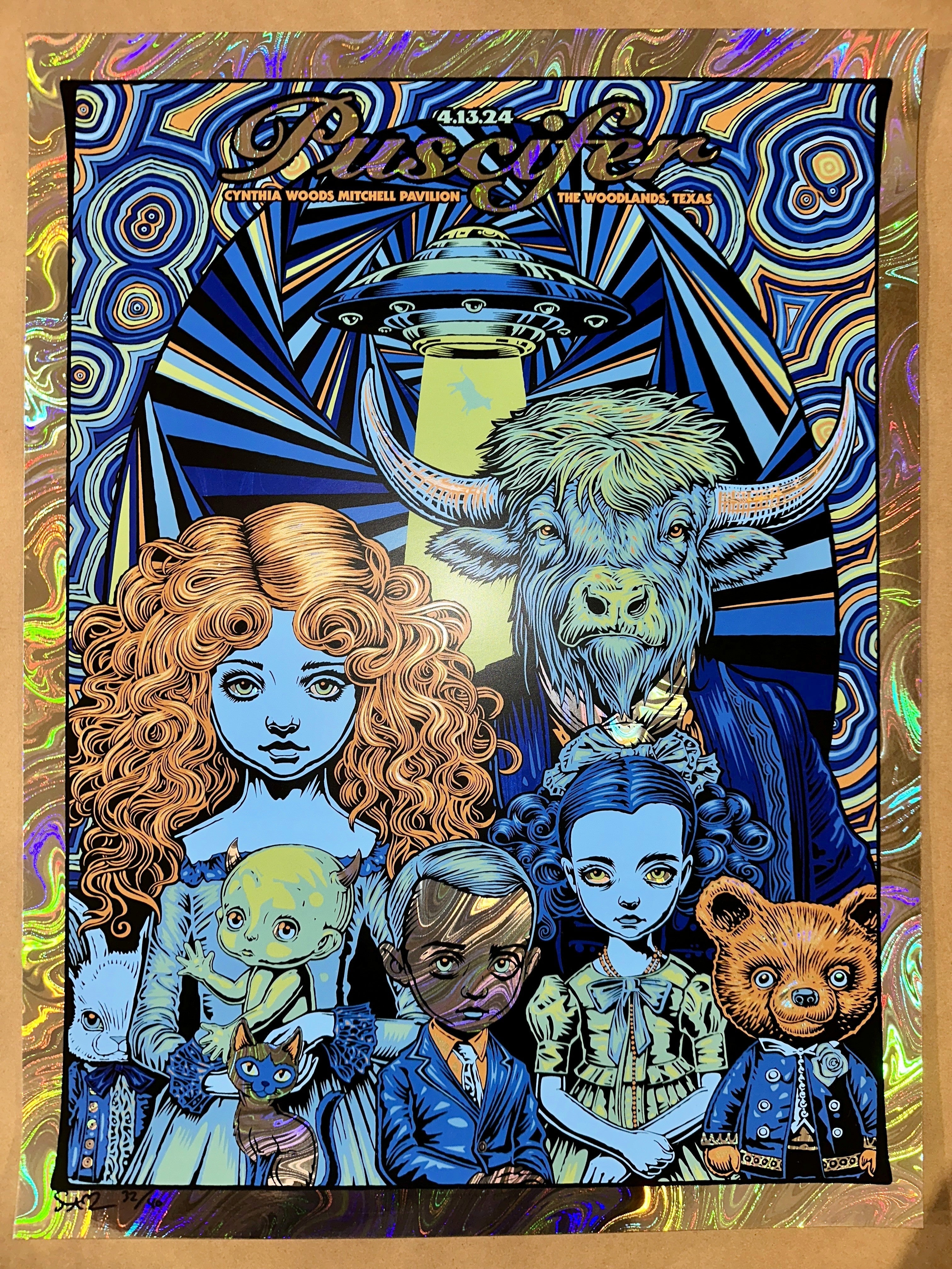 Puscifer 2024 The Woodlands Swirl Foil Variant Concert Poster - Todd Slater - art_print – Limited Collectibles