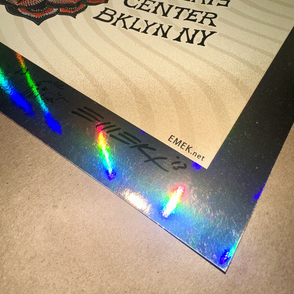 Queens of the Stone Age 2013 Brooklyn Limited Edition Foil Concert Poster Emek Corner 1 Signature Doodle