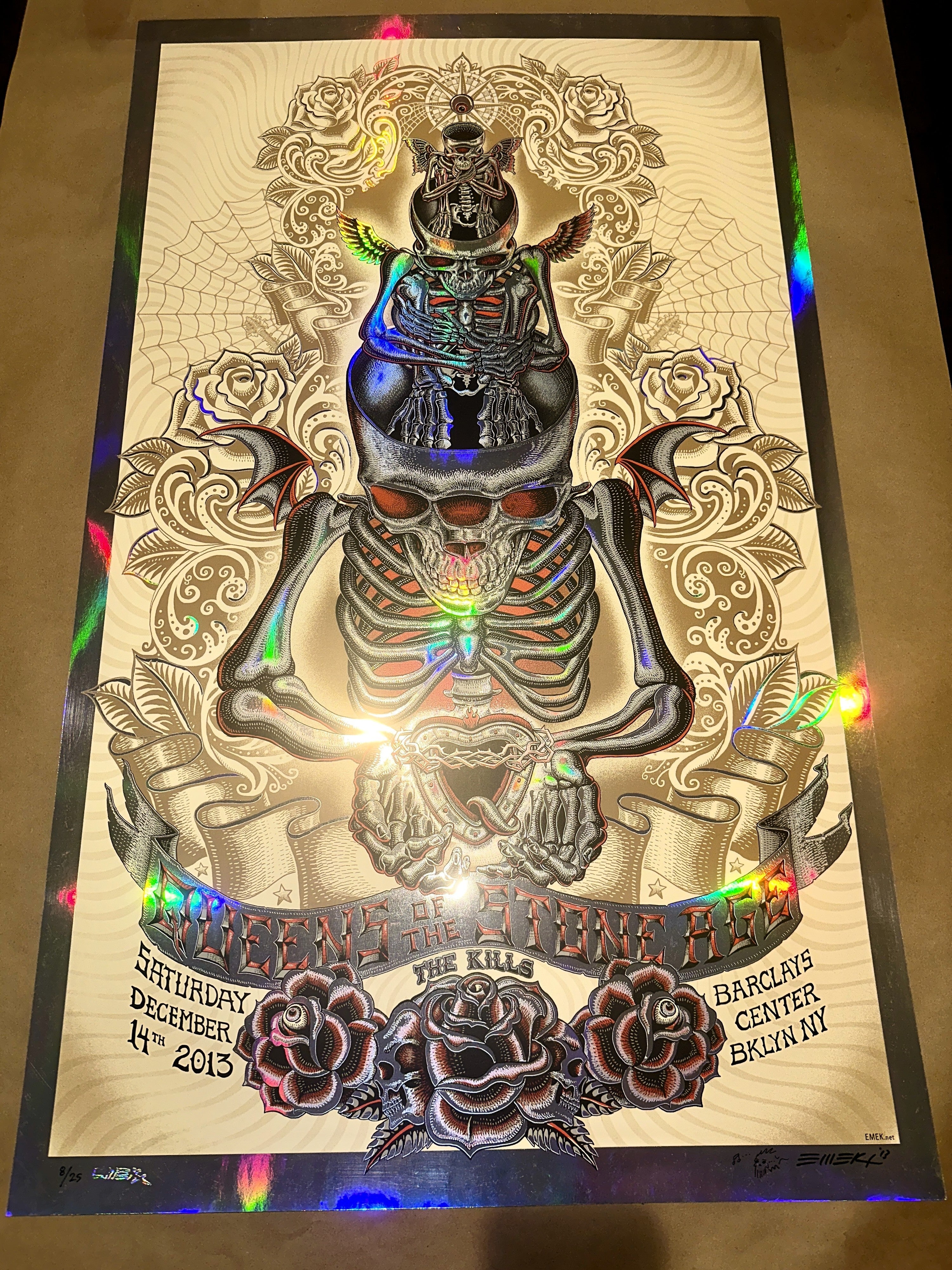 Queens of the Stone Age 2013 Brooklyn Limited Edition Foil Concert Poster Emek – Limited Collectibles