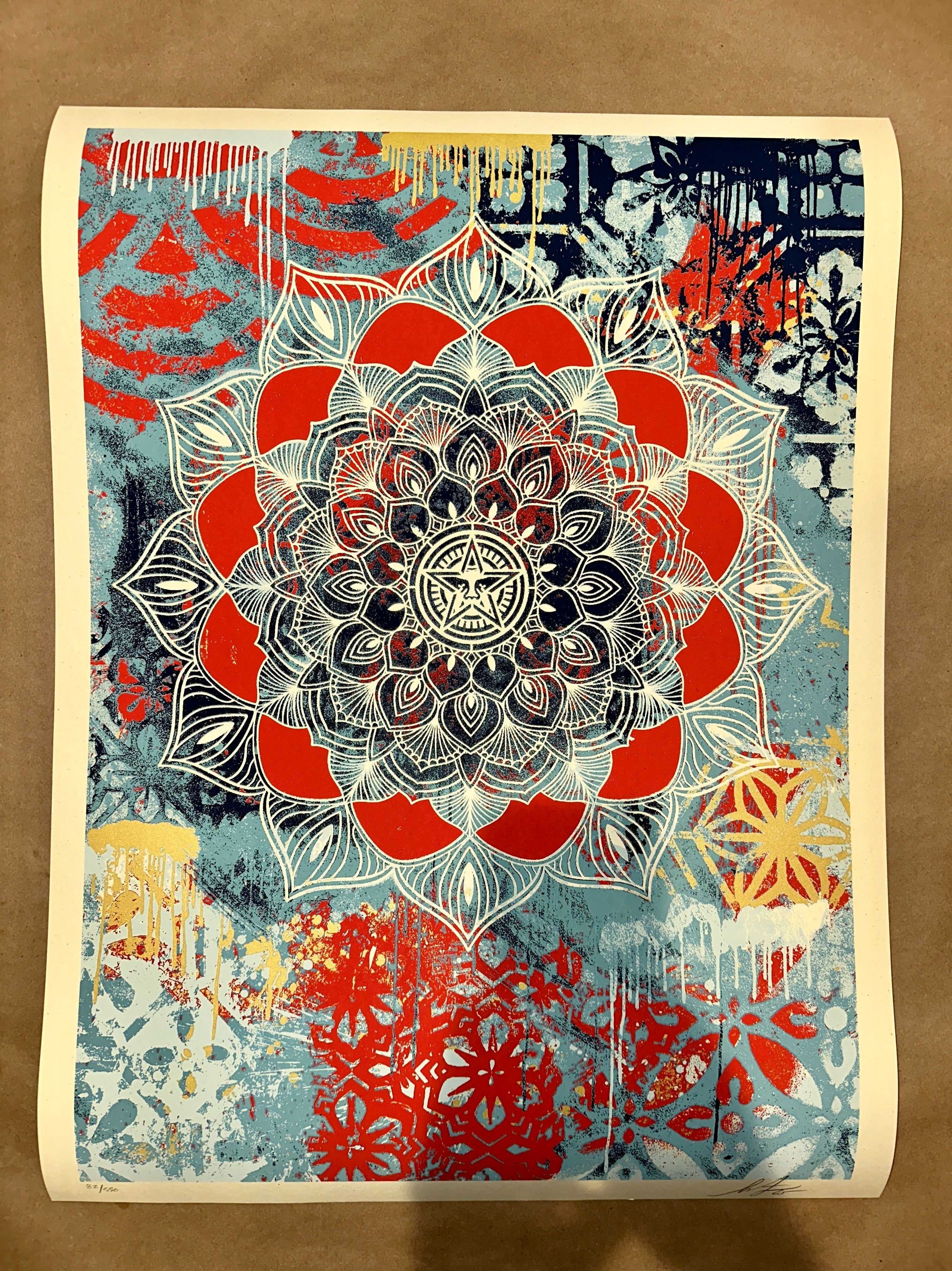 Shepard Fairey 2025 Chaos Mandala Limited Edition Signed & Numbered Screenprint Front – Limited Collectibles