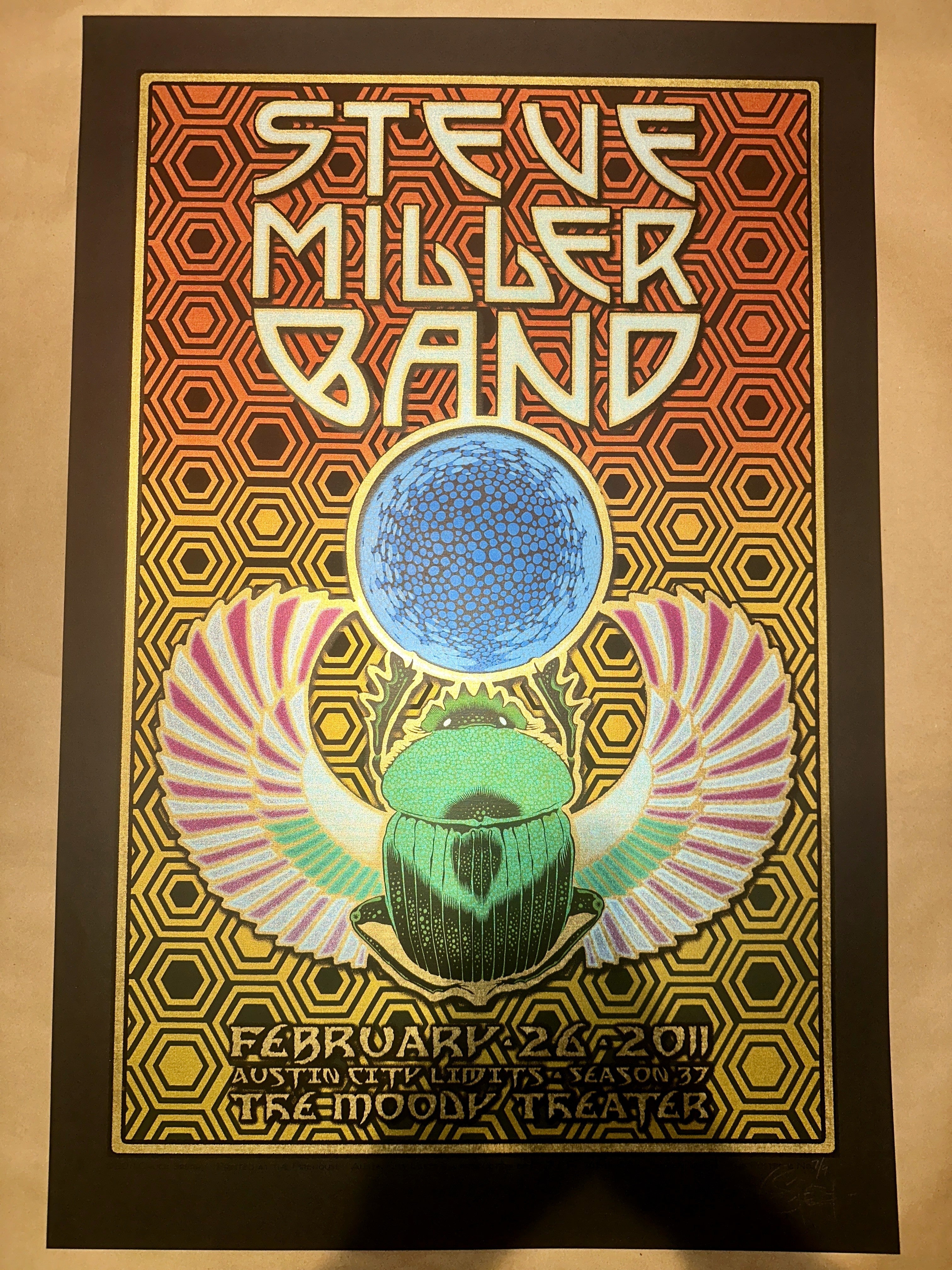 Steve Miller Band 2011 Austin Limited Edition Black Concert Poster Chuck Sperry – Limited Collectibles