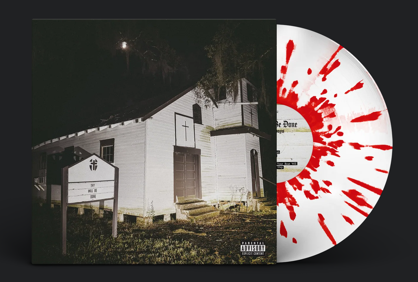 SuicideBoys - Thy Will Be Done LP Spotify First Red Blood Splatter Vinyl Record Stock Image – Limited Collectibles