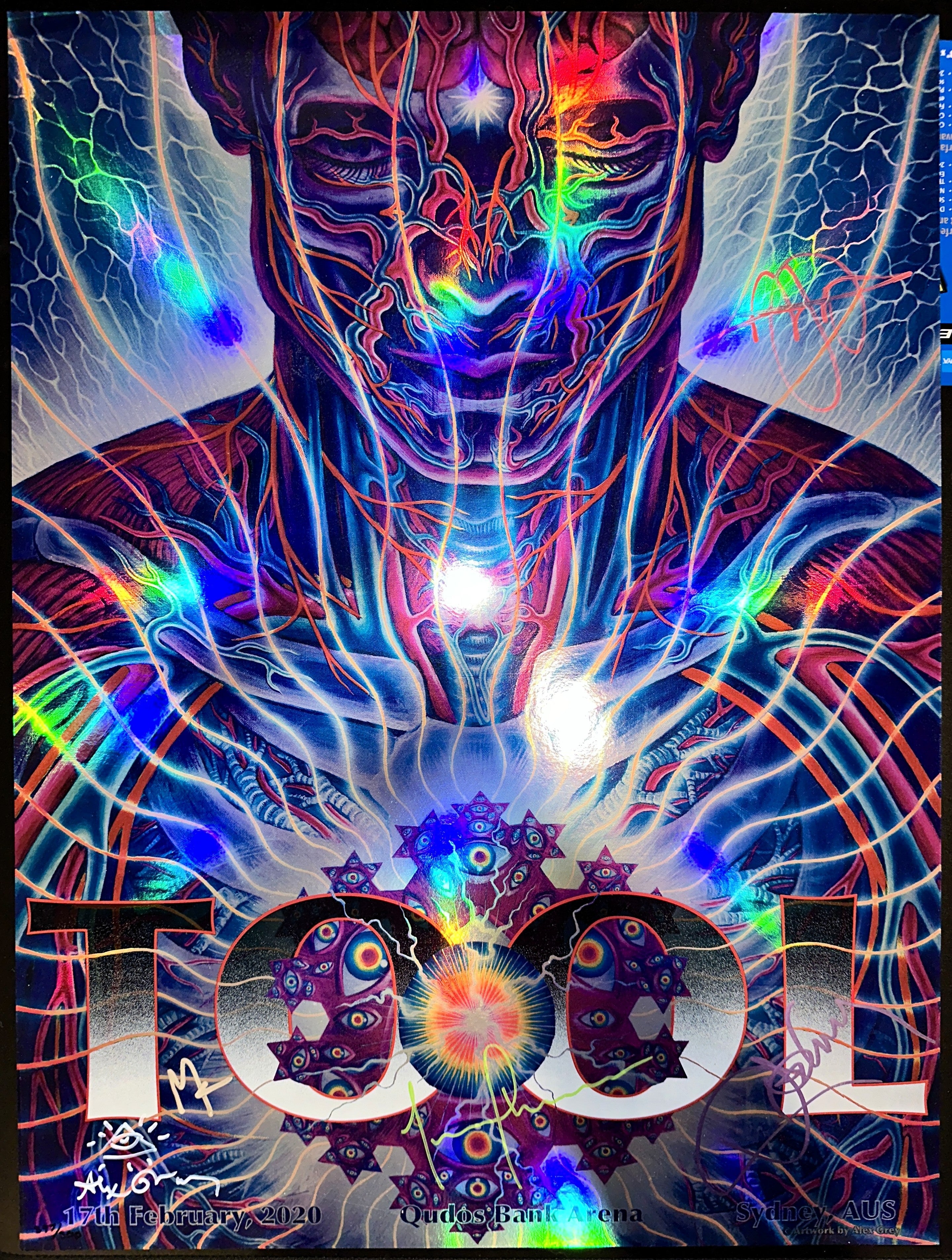 Tool 2020 Sydney AU Fear Inoculum Band Signed Numbered Concert Poster Alex Grey Front – Limited Collectibles