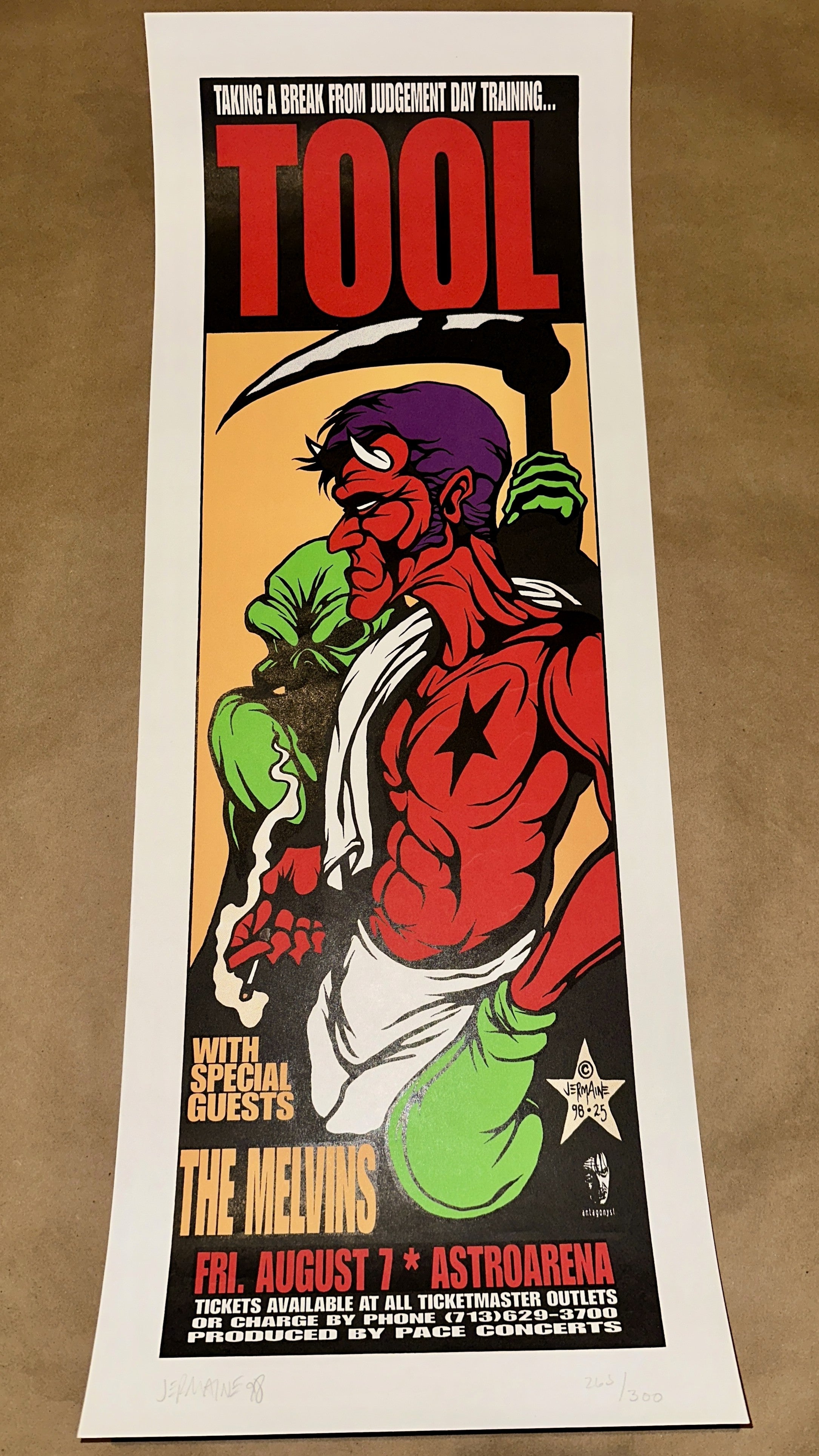 Tool 1998 Houston Ænima Tour Limited Edition Concert Poster