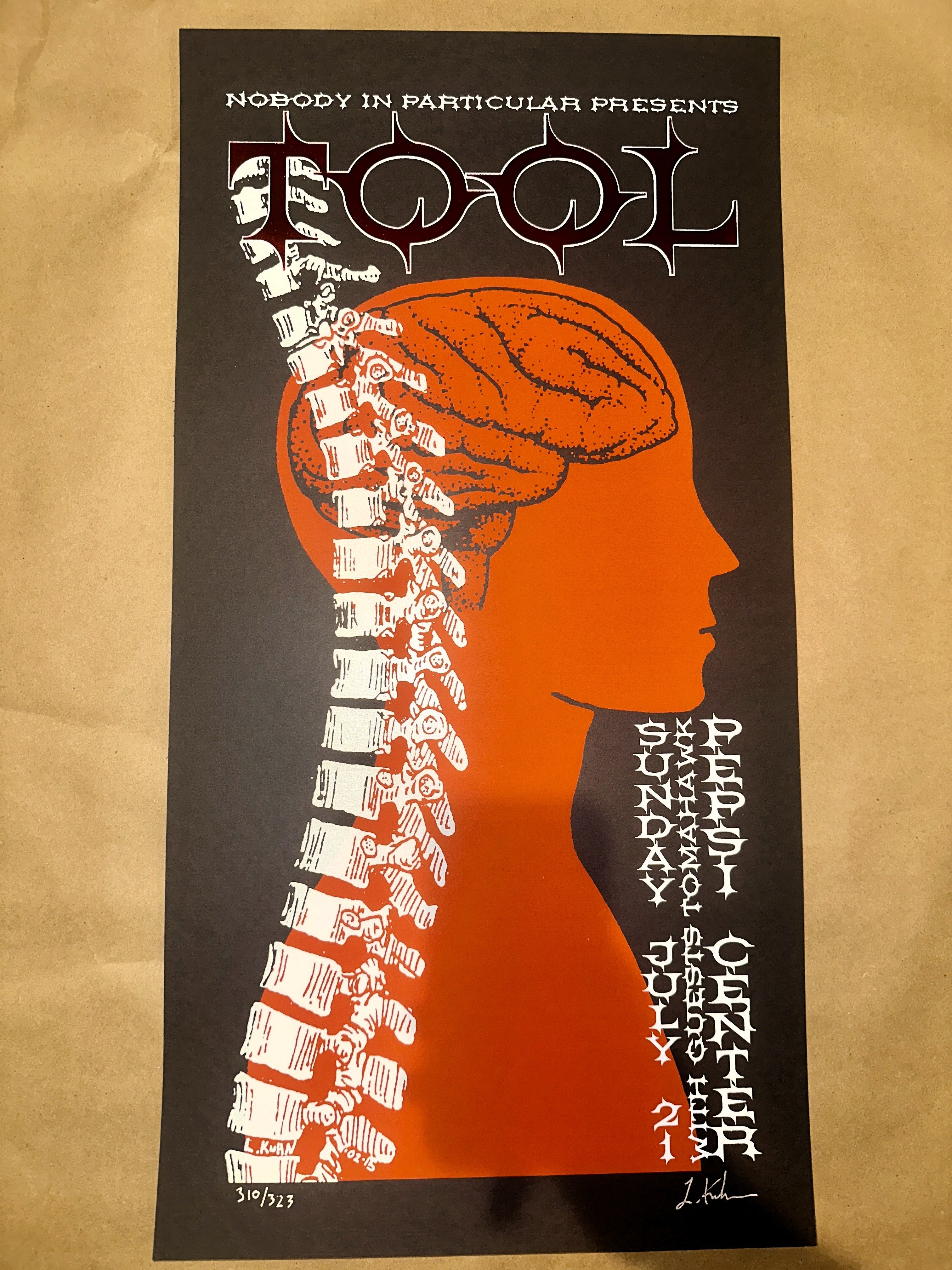 Tool 2002 Denver Lateralus Tour Limited Edition Concert Poster Lindsey Kuhn – Limited Collectibles