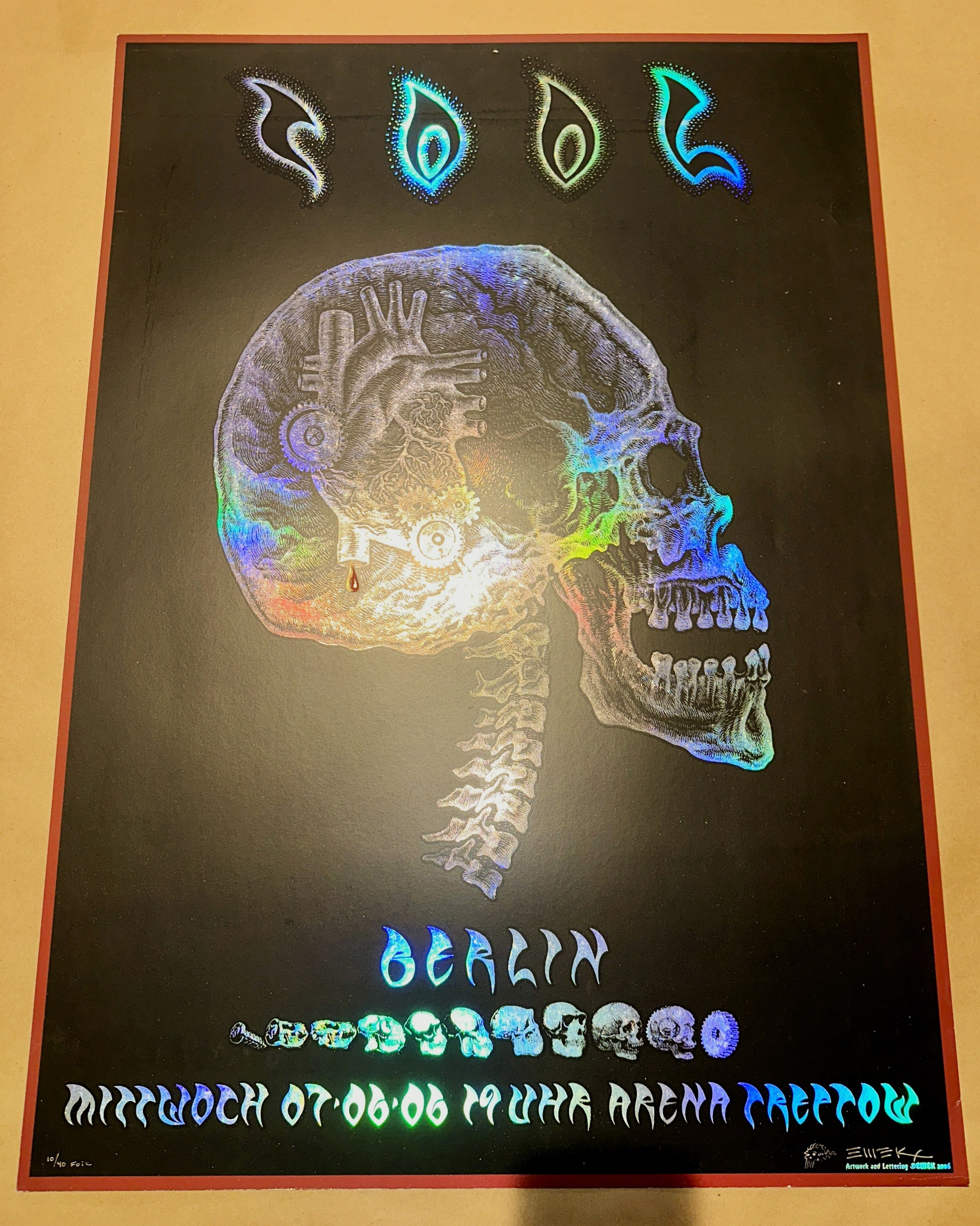 Tool 2006 Berlin 10,000 Days Tour Concert Poster - Foil Variant - Emek Front – Limited Collectibles