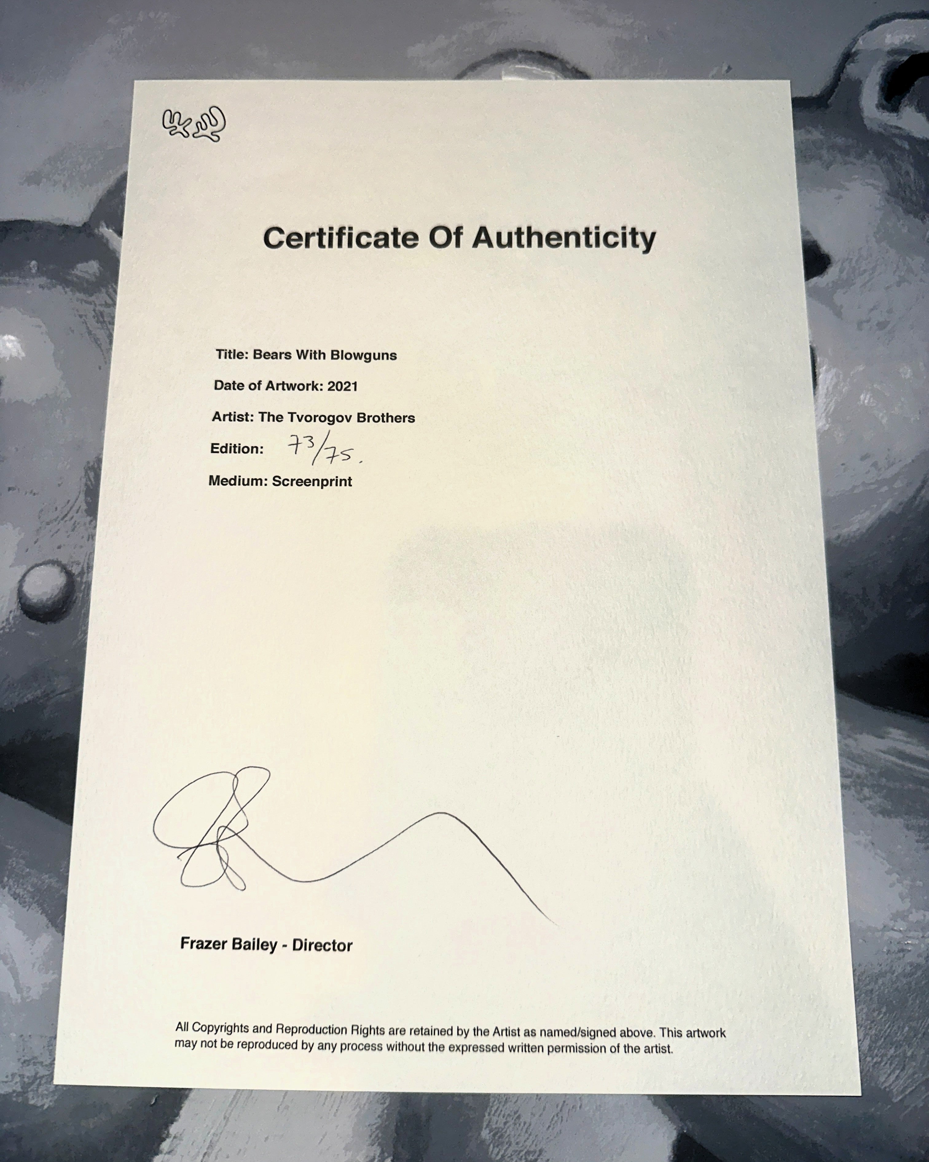 Tvorogov Brothers - Bears with Blowguns 2020 Signed & Numbered Art Print COA – Limited Collectibles