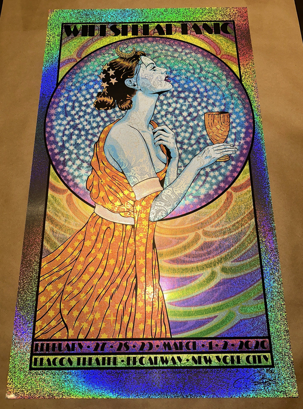 Widespread Panic Beacon Theater NYC 2020 Signed & Numbered Sparkle Foil Variant - Chuck Sperry - art_print