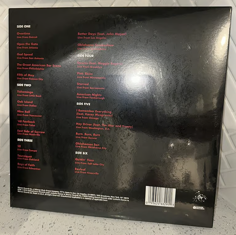 Zach Bryan 24 (Live) 3LP Limited Numbered Edition Vinyl Record Rear UPC Barcode – Limited Collectibles